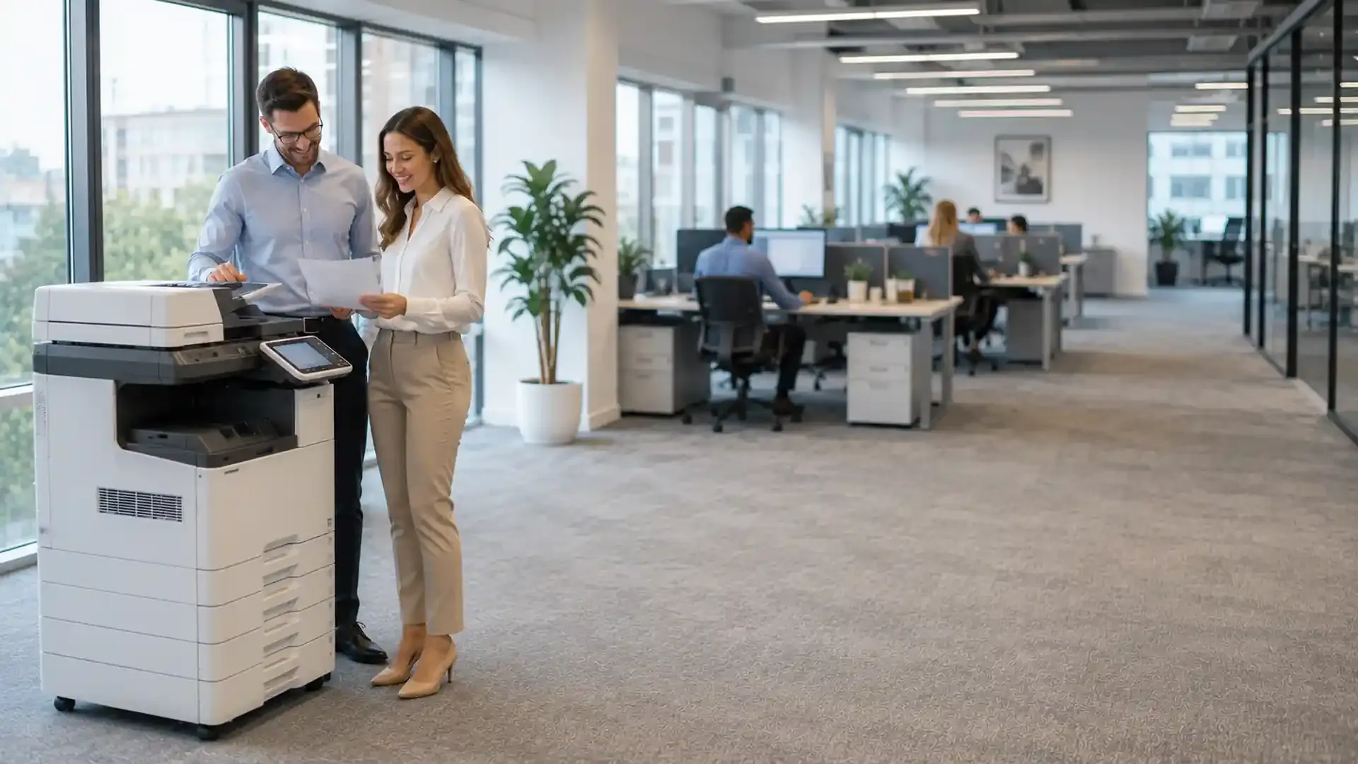 Multifunction printer in a Hull office overlooking the city