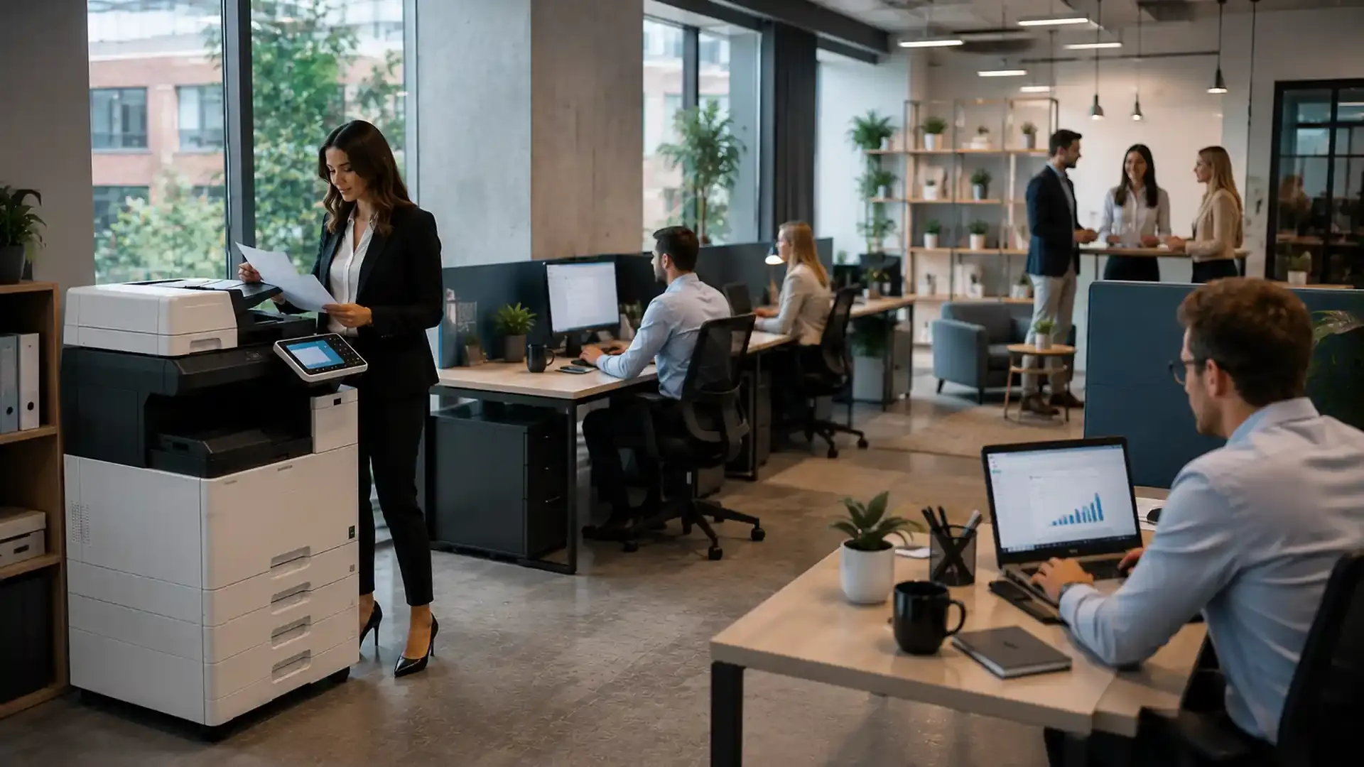 A3 multifunction photocopier in a Yorkshire office